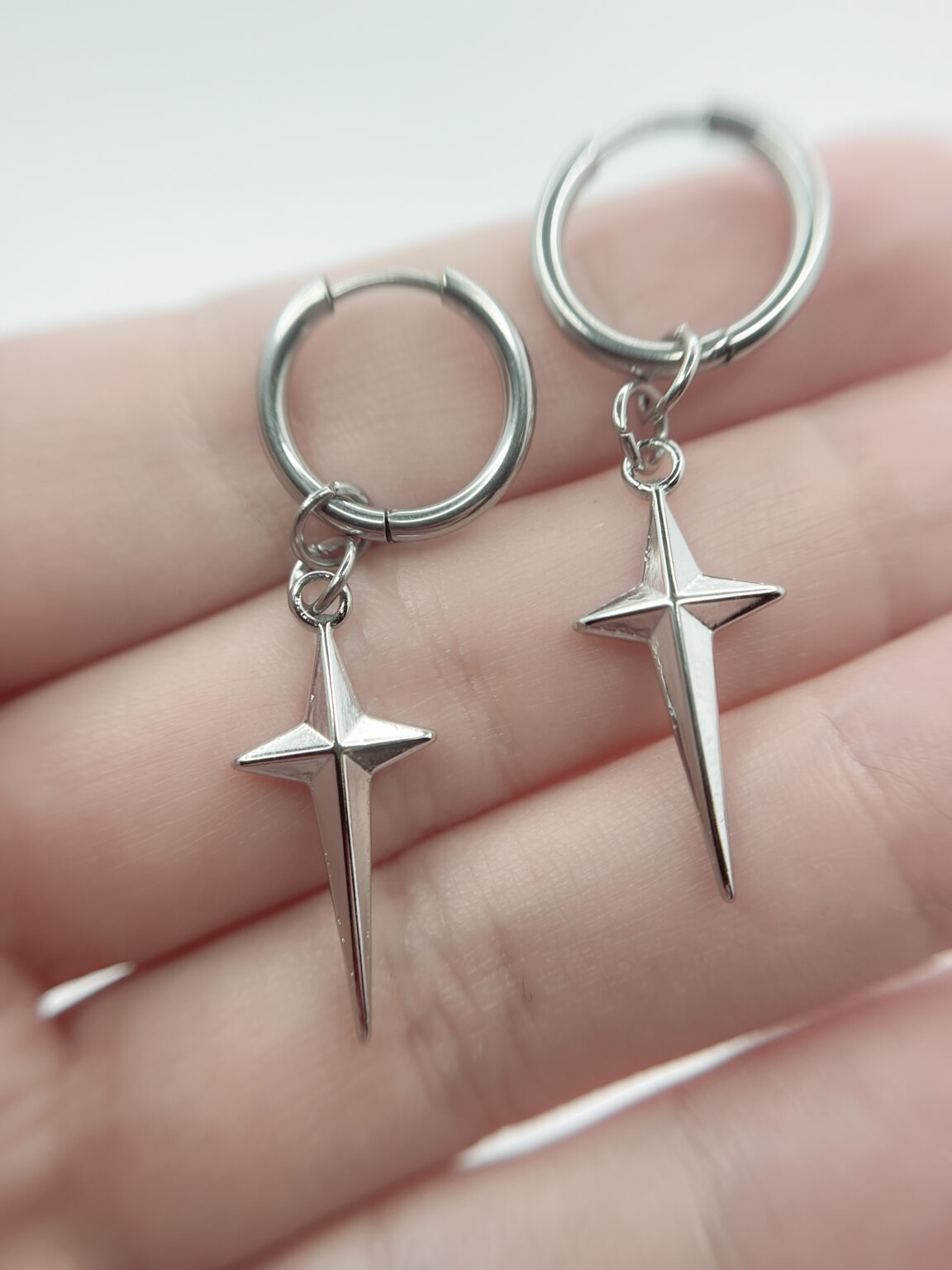 Gothic Alternative Star Shaped Earrings For Stretched Ear Tunnels