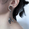 Ear Tunnel Charms Alternative Earrings for Stretched Ears tiger skull earring charm with open mouth